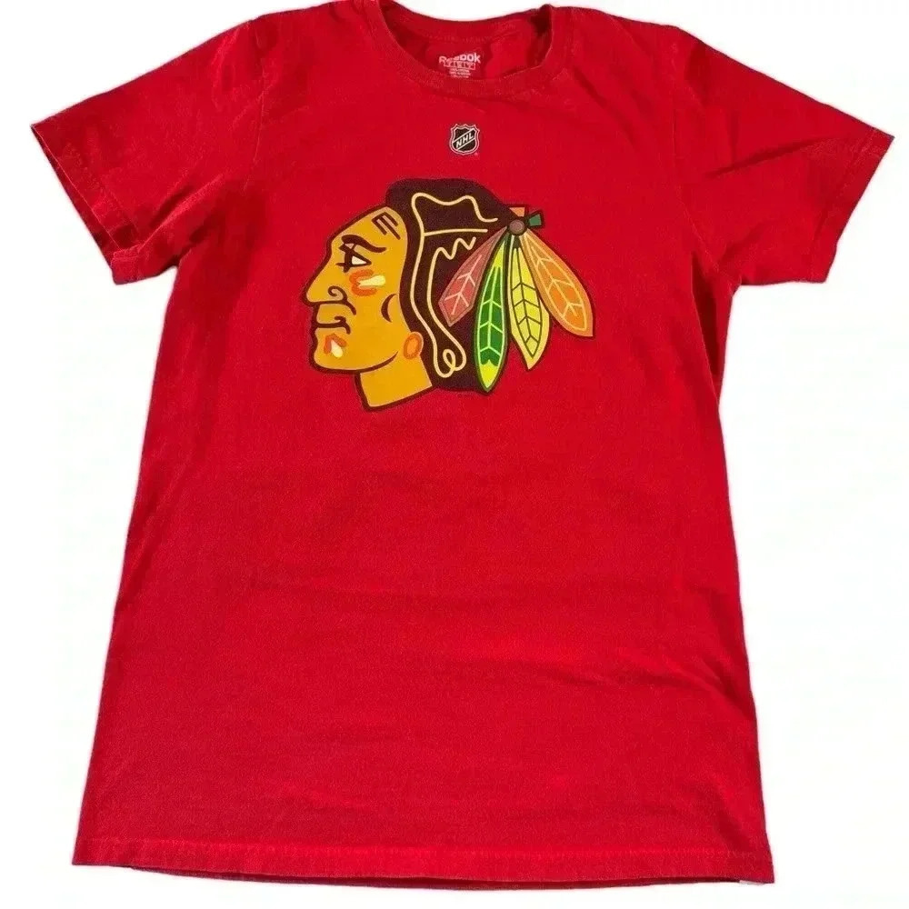 Chicago Blackhawks Kane 88 Red 100% Cotton Short Sleeve Shirt Size Small